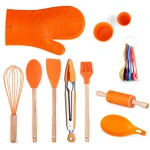 Silicone Cooking Utensils 14 pcs Kitchen Utensil Set Wooden Baking Utensil Kitchen Tool Set