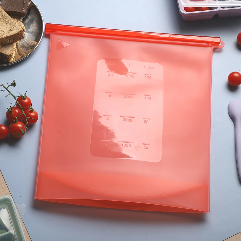 Silicone food bags reusable fresh-keeping bags sealed bags for fruits and vegetables leak-proof food