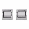 Silver shiny blank square metal button covers for suit