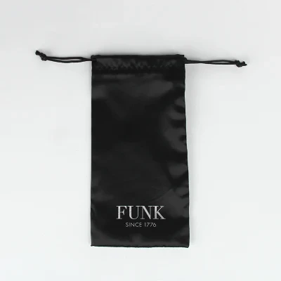 Sinicline Active Style Black Satin Drawstring Bag for Clothes