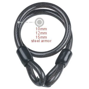 SL1104 steel cable double loop cable rope with padlock bike lock accessory hardware tools