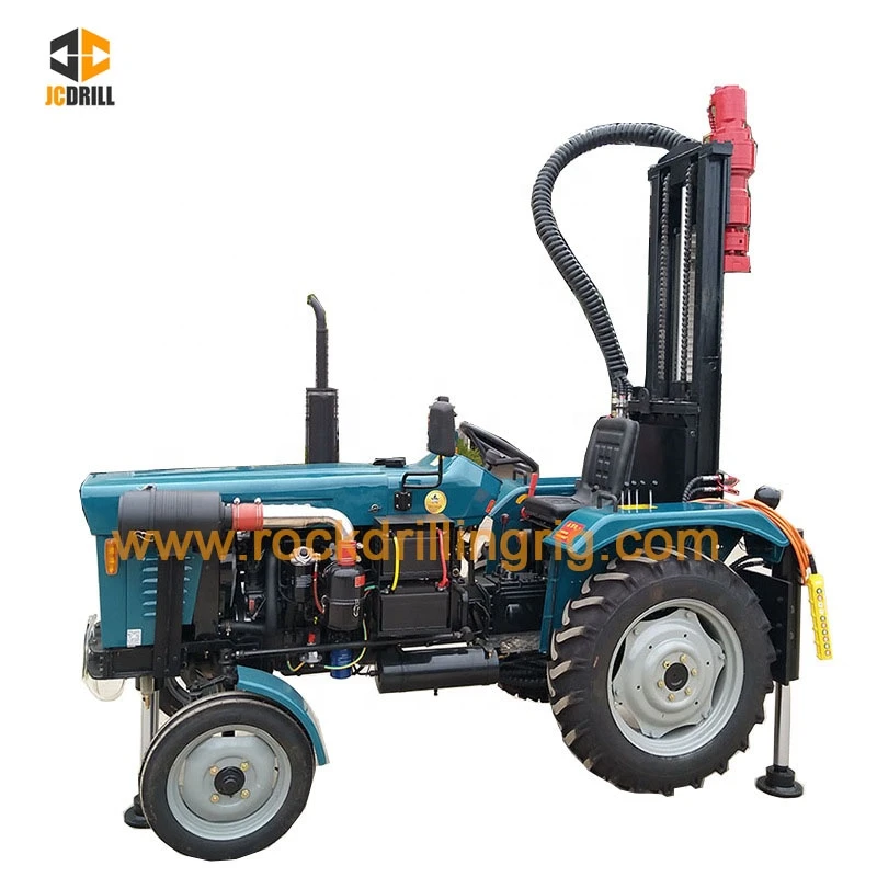Small convenient tractor mounted water well drilling rig