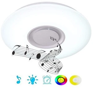 Smart APP Wireless Control Music Acryl LED Ceiling Light Fixtures with Bluetooth Speaker 36W RGB Color Changing Dimmable Light