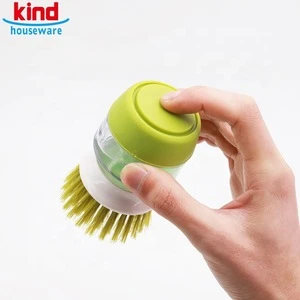 Soap Dispensing Palm Brush, for Pan Pot Dish Spoon Kitchen Cleaning Tool