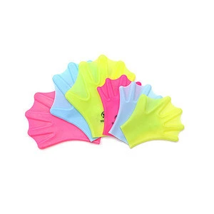 soft silicone swimming hand paddles best diving training gloves
