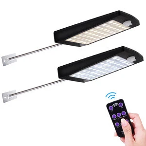 Solar Lights Outdoor 48 LED 3 Modes Motion Sensor Solar Wall Light with Remote Controller Waterproof Security Lamp for Street
