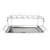 Stainless steel chicken wing holder grill rack with dripping pan/BBQ accessories