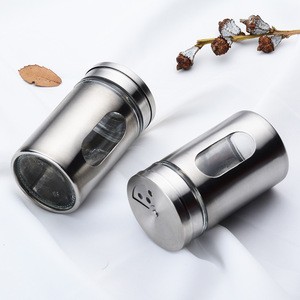 Stainless Steel glass kitchen tool spice jars wholesale and salt pepper shaker