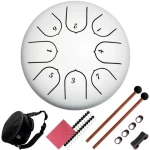 Steel Tongue Drum 8 Notes 6 Inches Tank Drum Steel Percussion instrument Drums Padded Travel Bag and Mallets Iron material