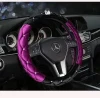 Strass and PU leather L size car steering wheel cover
