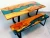 Import Suar Wood Dining Table with resin table top river Furniture from Indonesia