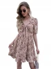 Summer Casual  Print Dress Women Hollow Out  Sexy Dress Elegant Party Dress Clothes