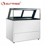Surpass Ice Cream refrigerator display freezer with glass canopy/marble back platform