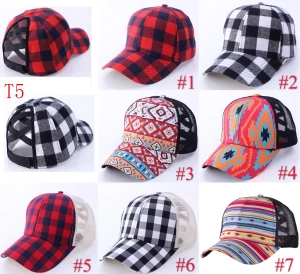 T5 hat New summer Men Women Plaid Baseball Cap fashion Snapback Hat Hip-Hop Adjustable Baseball caps