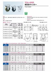 TCA-420R-N25 Fixed Nylon Caster RoHS10 RoHS2 Japan 2D 3D data High Quality hammer