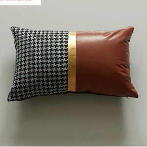 Throw Pillow Cases Covers for Bed Couch Sofa Modern Minimalist Black and White Gold Leather Stitching Pillow Case Cushion Cover
