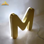 Titanium wire drawing waterproof led illuminated advertising sign letters in electronic signs