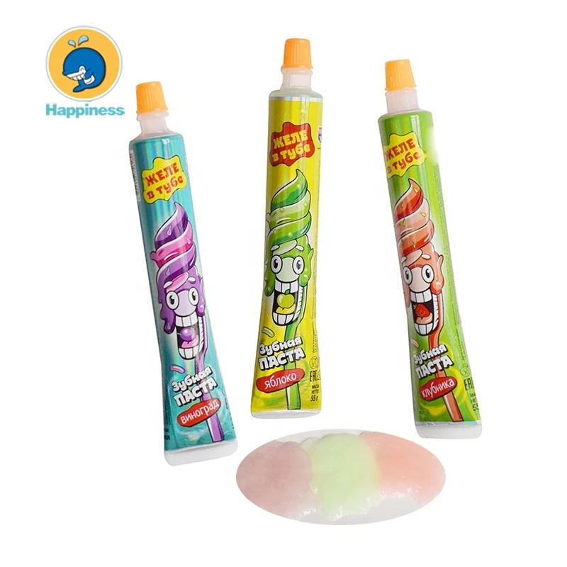 toothpaste shaped mix fruit jelly jam candy