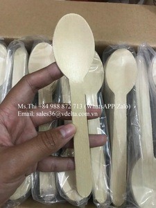 Top quality Eco Friendly Biodegradable Compostable wood spoon very cheap from Vietnam / Disposable wooden Spoon for ice cream