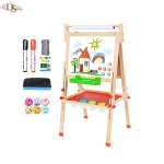 Total quality control kids wooden  drawing painting  easel