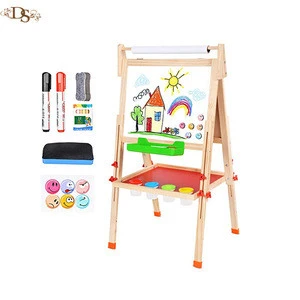 Total quality control kids wooden  drawing painting  easel