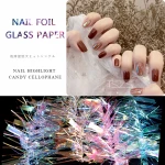TSZS Nail Art Stickers Irregular Broken Glass Nail Foil Paper Laser Mirror Nail Foils Holographic Decoration