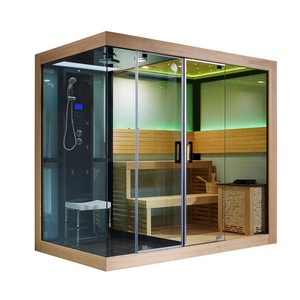 Twin rooms steam shower room with sauna room combination