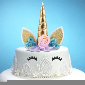 Unicorn Horn Cake Topper Unicorn Party Supplies Kids Birthday Party Decor Cupcake Toppers Wedding Baby Shower Party Decor
