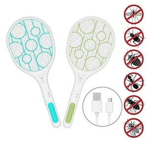 USB Rechargeable Battery Power Electric Mosquito Killer Swatter Insect Fly Bug Zapper