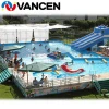Vancen OEM Custom Logo Water Play Equipment 0.55mm PVC tarpaulin attractive amusement Colorful theme water park rides for sale