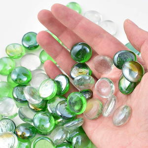 Vase Filler 17-19MM Mix Colors Flat Glass Beads Wholesale Flat Clear Marbles Pebbles