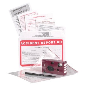 Vehicle Accident Kit in Poly Bag + 35mm Film Disposable Camera - Helps Drivers Collect, Organize &amp; Report Vehicle Accident Info