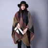 Versatile fall/winter scarf checkered traveling ladys cashmere shawl cashmere shawl knit poncho
