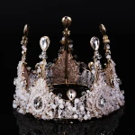 Vintage Retro Gold Bridal Wedding Tiaras and Crowns For Women Bride Pageant Prom Royal Crown Wedding head Jewelry Accessories
