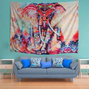 Watercolor Elephant Tapestry Bohemian Psychedelic Wall Tapestry