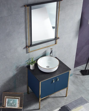luxury Hotel European style wall mounted bathroom vanity high quality bathroom  cabinet set storage cabinet