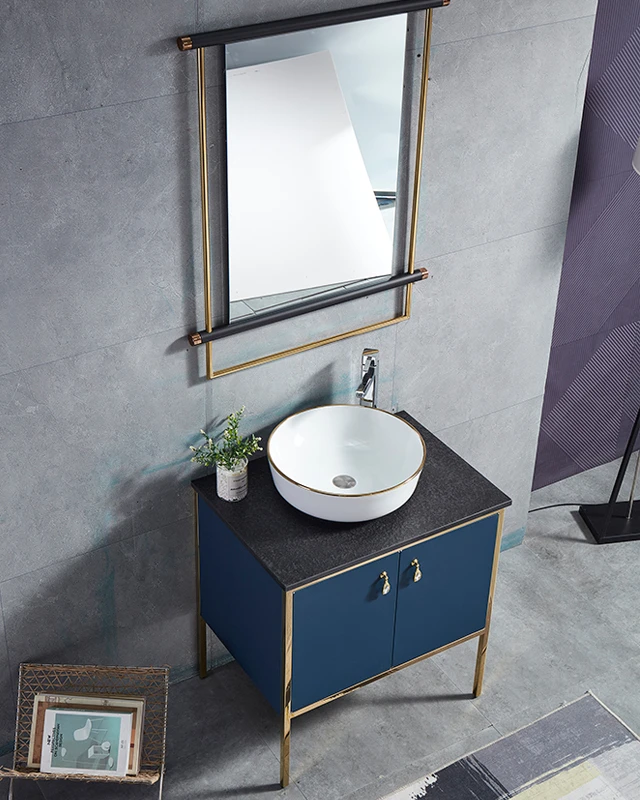 Waterproof Floor Standing Stainless Steel Bathroom Cabinet Vanity Luxury bathroom Furniture set