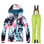 waterproof snow ski padding jacket and pants Suit Winter Sports Skiing Clothing Sets