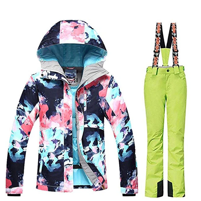 waterproof snow ski padding jacket and pants Suit Winter Sports Skiing Clothing Sets
