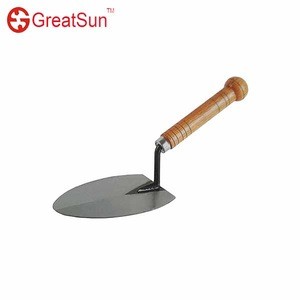 Welding type bricklaying trowel with wooden handle