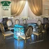 White carved base hotel round dinning table and chairs