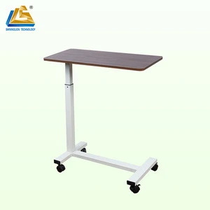 White Movable Hospital Overbed Table Dining Table in Hospital