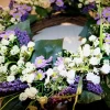 Wholesale 22 inches factory Hot Lavender chrysanthemum decorative wreath artificial front door wreath
