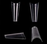 Wholesale 500pcs/bag Nails Clear/Natural False Artificial Fingernails curved French coffin Nail Tips