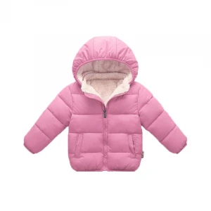Wholesale baby girls&#x27;s cotton jackets coats baby boy&#x27;s winter warm comfortable jacket kids child hooded thick fur jackets