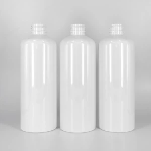 Wholesale beauty packaging bottles 450 ml empty white round plastic bottle