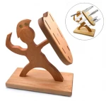 Wholesale Custom creativity Spartan warrior Wooden Universal Knife Holder Kitchen Knives Blocks Organizer Knife Stand