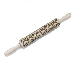 Wholesale customized size wooden embossing engraved rolling pin
