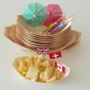 Wholesale Disposable wooden Party Tooth Picks/KTV Decorated Toothpick Umbrella/sandwichcocktail tooth  picks