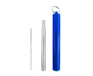 Wholesale eco friendly portable recyclable reusable custom 304 natural stainless steel metal travel juice coffee drinking straws